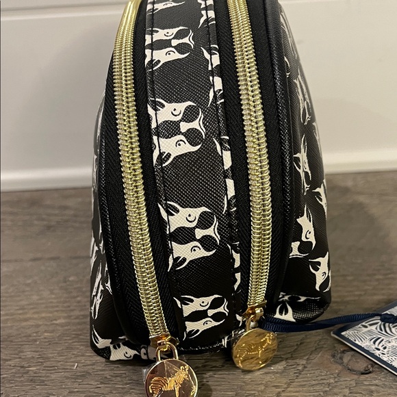 NWT - Dabney Lee - French Bulldogs Double Zippering Clutch Makeup Organizing - Picture 4 of 10